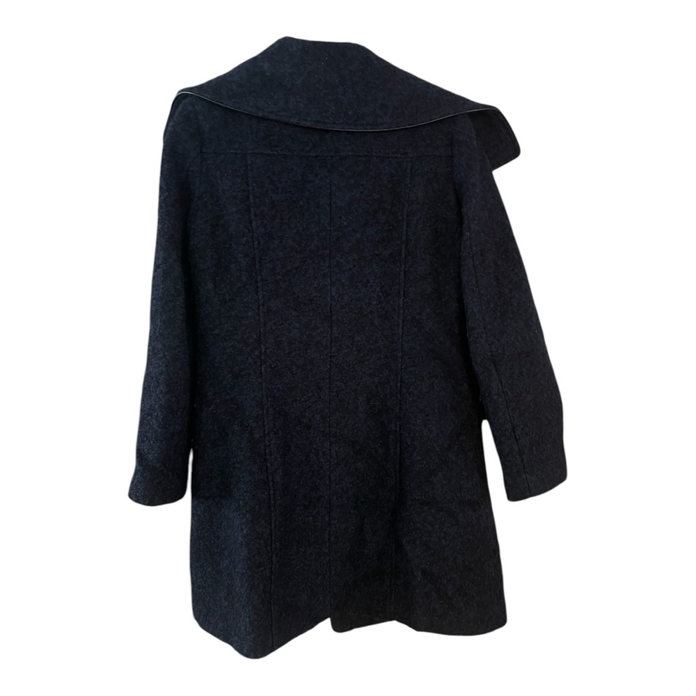 London Fog women’s winter wool like pea coat full zip Size 8 Blue and Black dots - Picture 3 of 12